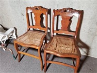 Pair of Cane-Bottom Chairs