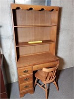 Vintage Desk w/ Hutch & Chair