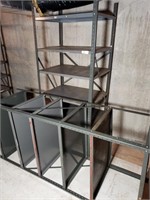 Pair of Metal Shop Shelves