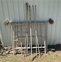 4 Pieces Scaffolding w/Casters & Cross Bars