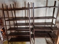 (4) Vtg. Brown Metal Shelves - as-is