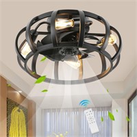 $119  18 Inch Caged Ceiling Fan  6 Speeds  Black