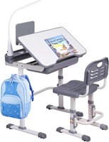 $129  Adjustable Kids' Desk & Chair Set  Grey
