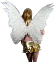 $69  SACASUSA Large Feather Angel Wings Black/Whit