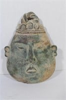 Vintage Rare Find Clay Face of Budha Deity 9 x 12