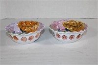 2  Hand Painted Bowls Made in Italy 6"