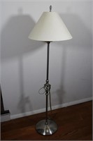 Vintage Silver Floor  Lamp 57"