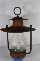 Vintage Converted Hurrican Lamp some dent on base/