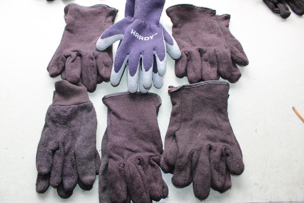 6 Pairs of used Jersey Gloves Work Gloves One Size