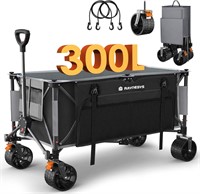 Collapsible Wagon Cart  440lbs 300L - Black/Gray