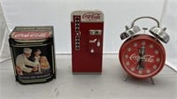 3 pcs Coca Cola Memorabilia- Alarm Clock Bank