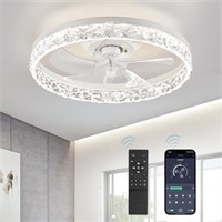 LEDIARY 20 Fan with Lights & Remote - White