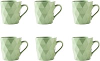 $25  11 Ounce Porcelain Mugs Set of 6  Matcha Gree