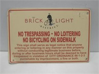 12"x 18" Metal Brick Light Sign