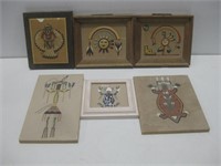Six Sand Paintings Largest 6"x 8"