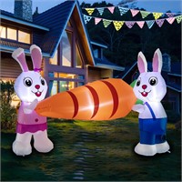 $38  7 FT Inflatables  Two Bunnies with Carrot