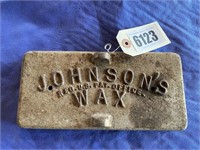 Vintage Johnson's Wax Metal w/Brackets