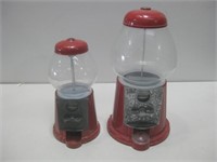 Two Gumball Machines Tallest 11"