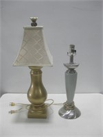 Two Vtg Lamps Powers On Tallest 25"