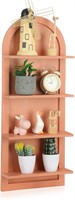 $48  Arched Wood Wall Shelf Pink  12Dx30Wx5.5H