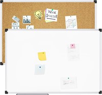 $50  Dry Erase + Cork Board 24x18  2 Pack