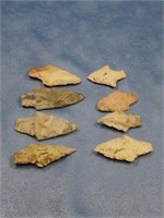 Group Of Eight Arrowhead Artifact