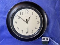 Chaney Black Round Wall Clock, 13.75"Diameter