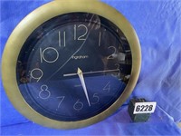 Ingraham Quartz Round Wall Clock, Gold, 11.5"