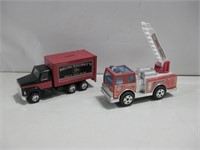 Toy Firetruck & Boars Head Truck Largest 10" Long