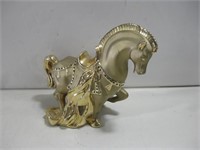 11"x 12" Gold Painted Horse Statue See Info