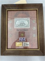 Framed 49er's Coins & Stamps 10" x 12"