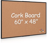 $150  60x48 Cork Bulletin Board with Push Pins