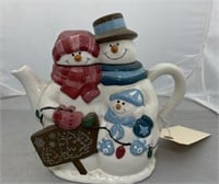 Snowman Teapot w/Lid