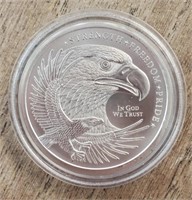 2 oz Silver Bald Eagle/USA Flag Silver Round