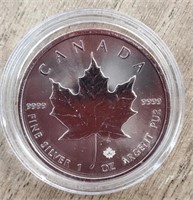 1 oz 2016 Silver Canadian Mapleleaf 5 Dollar Coin
