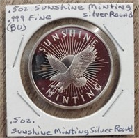 1/2 oz Silver Sunshine Mint Eagle Round