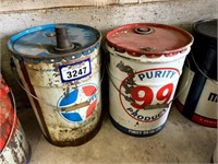Antique Metal Purity 99 5 Gallon Oil Pail and