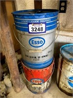 2 Metal Esso 5 gallon oil pails
