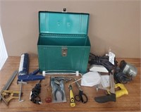 Assorted Handyman Tools in Metal Box