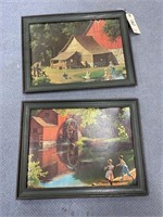 2-Framed Outdoor Scenes 21" x 16"