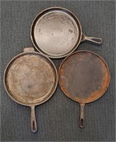 (3) Cast Iron Pans