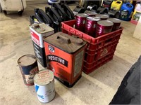 Crate of 15 Esso Lube Oil cans(full) and
