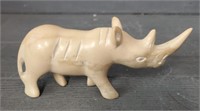 Vintage Hand Carved Soapstone Rhino