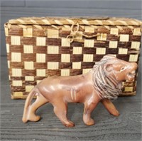Vintage Hand Carved Soapstone Lion Africa