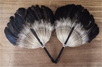 (2) Native American Feather Fans
