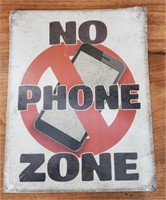 No Phone Zone Metal Sign Made in USA