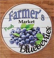 Framer's Market Fresh Blueberries Metal Sign
