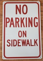No Parking On Sidewalk Metal Sign