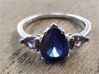 Blue Sapphire & Amethyst Ring