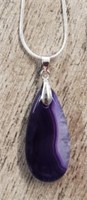 Purple Onyx Druzy Gemstone Necklace